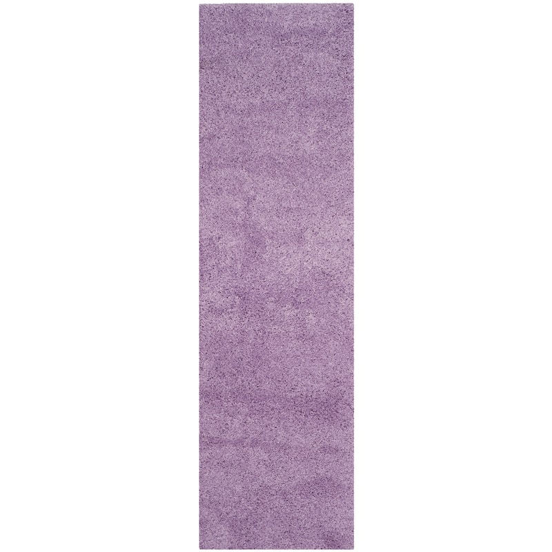 SAFAVIEH Laguna Shag Verdiana Solid Color 2-inch Thick Rug. - 2'3" x 8' Runner - Lilac - Runner