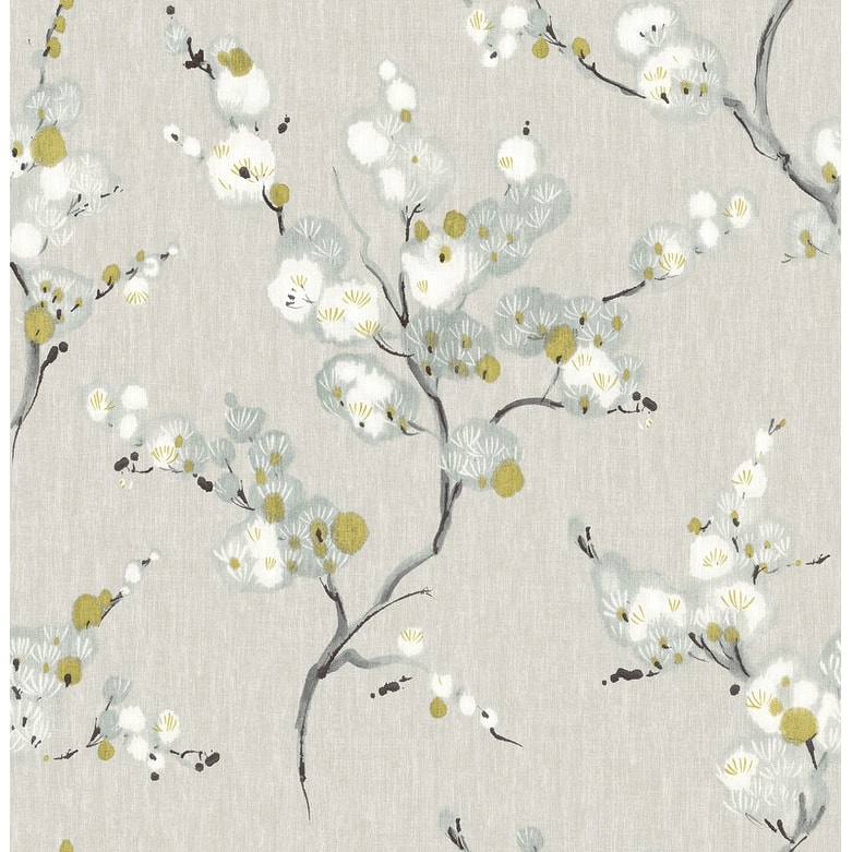 Brewster Bliss Blue Floral Wallpaper - 20.5in x 396in x 0.025in