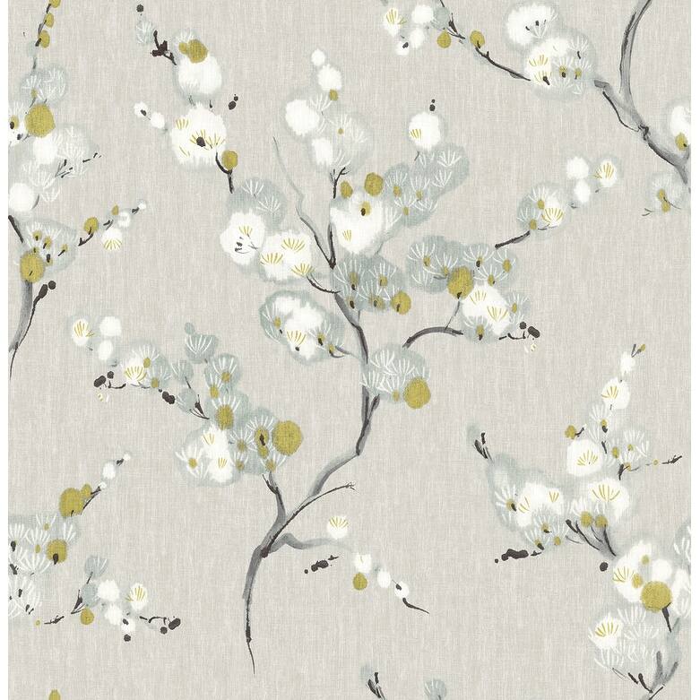 Brewster Bliss Blue Floral Wallpaper - 20.5in x 396in x 0.025in