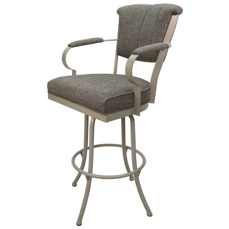 Miami Extra Tall 34" Spectator Metal Bar Stool on Noam Base - 34" Seat Height - Hemsath Driftwood - Beige