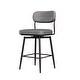 preview thumbnail 4 of 14, 360° Swivel Leather Cushioned Bar Chairs with Sturdy Iron Legs, Set of 2