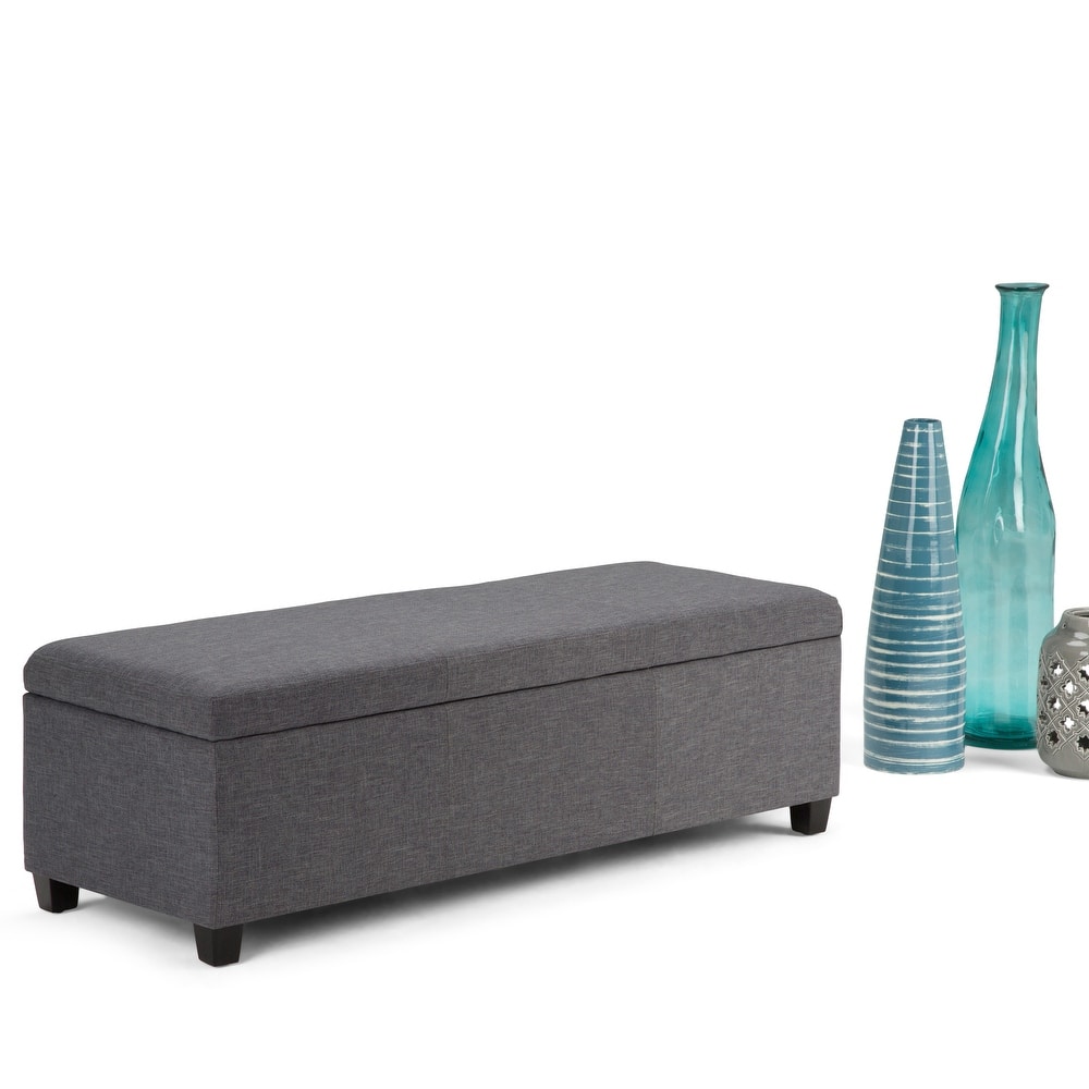 WYNDENHALL Franklin 48-in. Wide Contemporary Rectangular Storage Ottoman