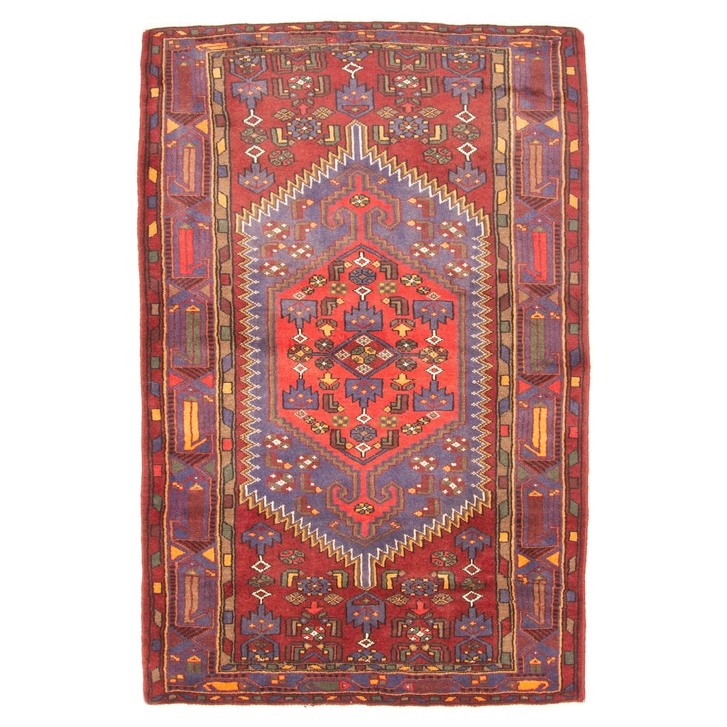 ECARPETGALLERY Hand-knotted Andelz Dark Blue Wool Rug - 4'4 x 6'8