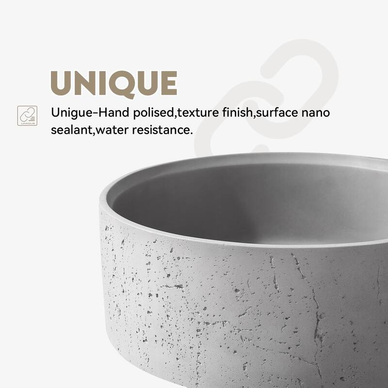 Miseno MBS-9260 Almonte 15-3/8" Circular Concrete Vessel Bathroom Sink