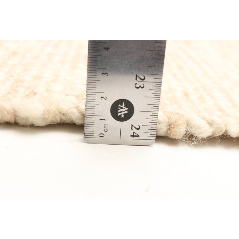 ECARPETGALLERY Braid weave Sienna Beige Wool Rug - 5'1 x 7'10