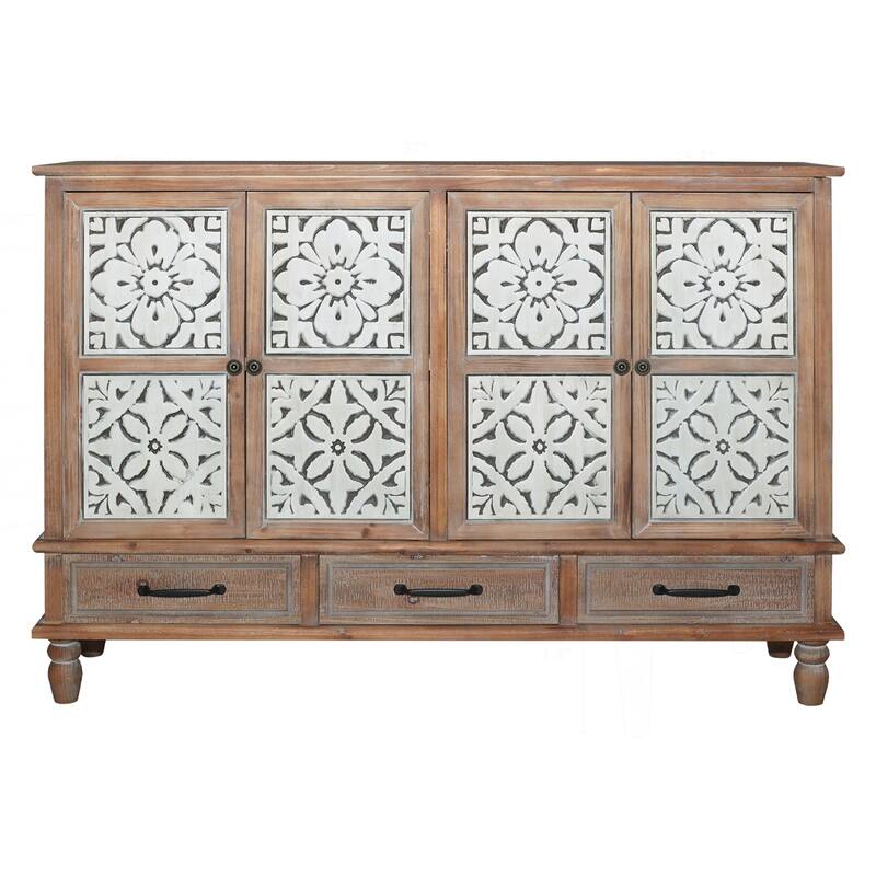 Charming Natural Wood Cabinet with Multiple Compartments