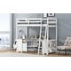 preview thumbnail 4 of 32, Loft Bed with U-shaped Desk, Drawers and Storage Shelves,Twin Size, Study or Leisure Space