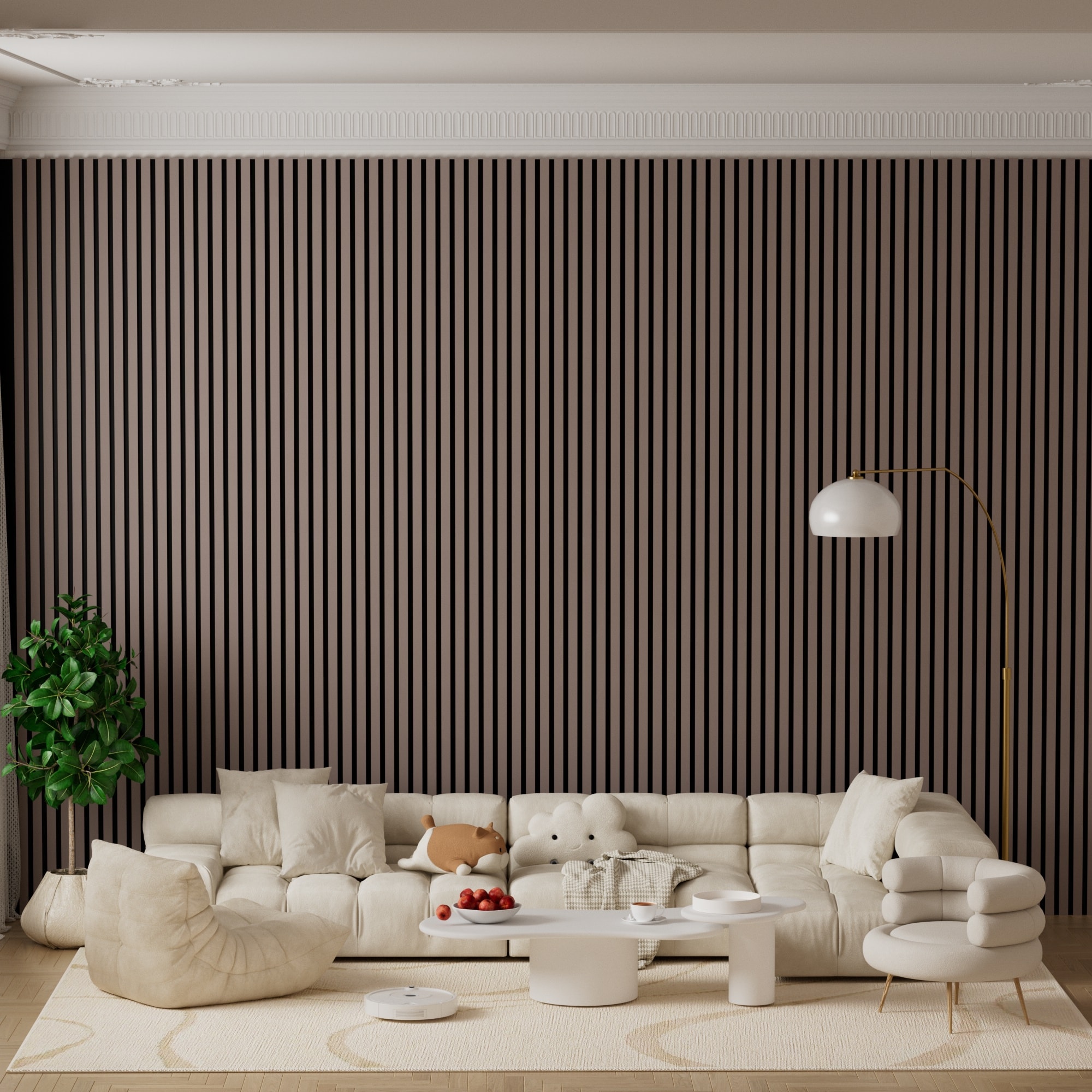 47.3" x 23.6" Wood Slat Acoustic Wall Panels for Ceiling and Wall Decor, 4-Pack (31 sq ft)