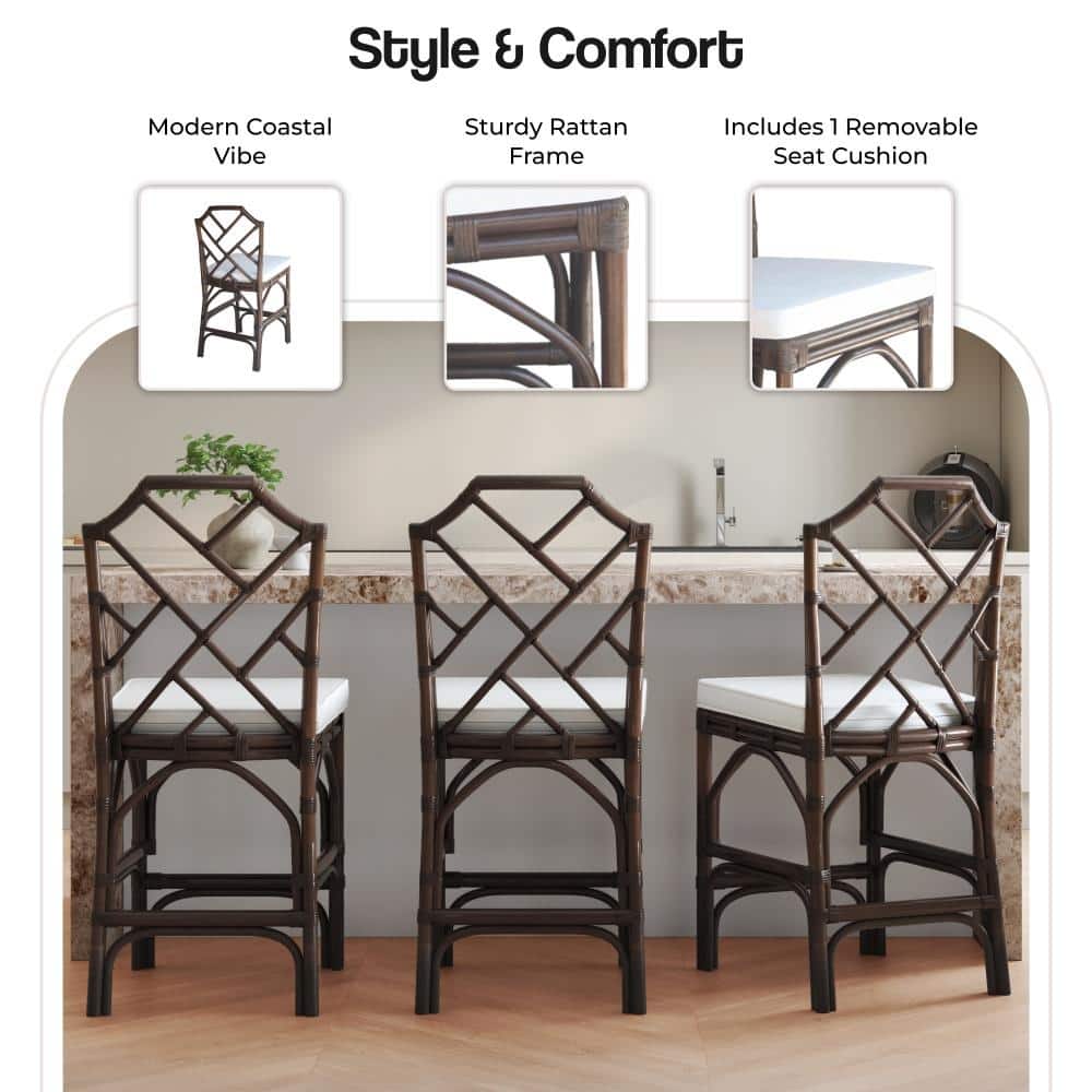 NPD Furniture Kara Rattan Counter Stool (Set of 2)