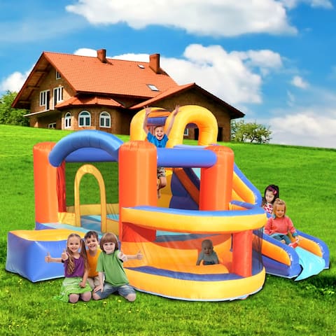 Inflatable Bounce House Slide Bouncer with Basketball Hoop