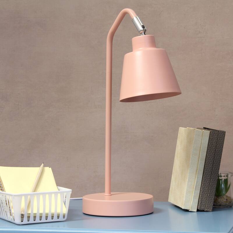 Angled Arm Desk Lamp with Adjustable Cone Shade - 16" - Pink