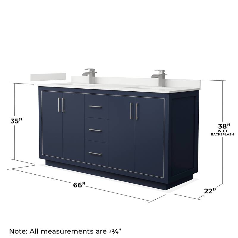 Wyndham Collection WCF111166D-QTZ-UNSMXX Icon 66" Free Standing Double