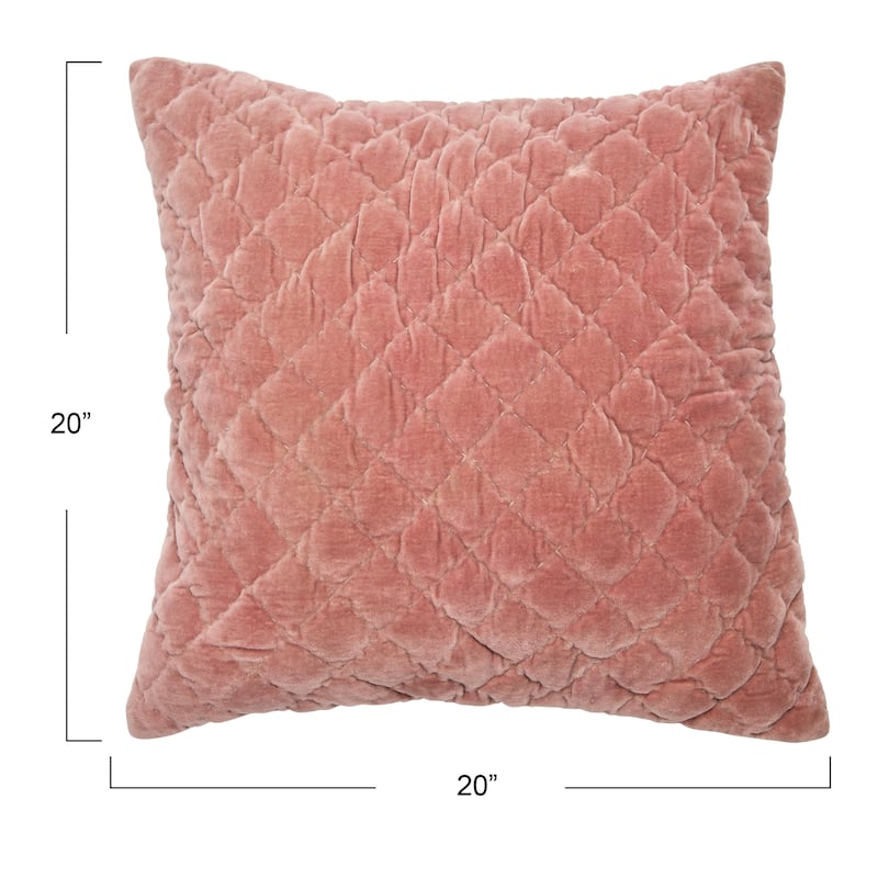 Square Quilted Velvet Pillow Cover