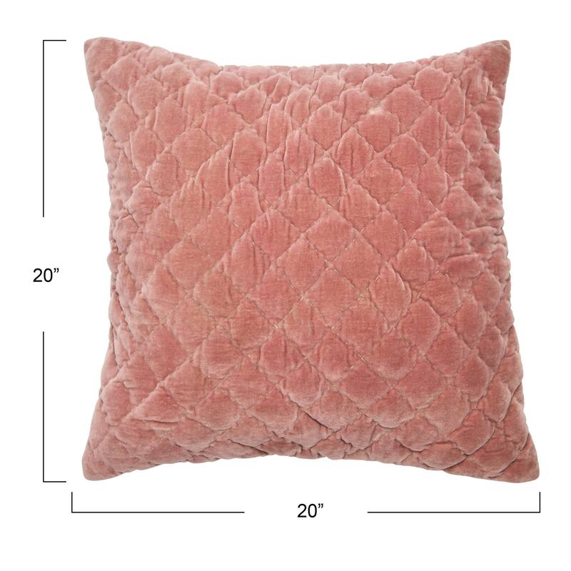 Square Quilted Velvet Pillow Cover