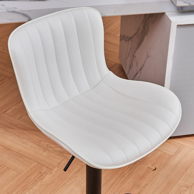 Swivel Bar Stools Set of 2, Leather Counter Height Barstools with Back for Kitchen Island