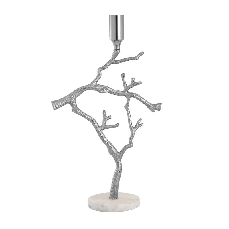 Elk Home Branch Nickel Metal 10 Inch Wide Candleholder