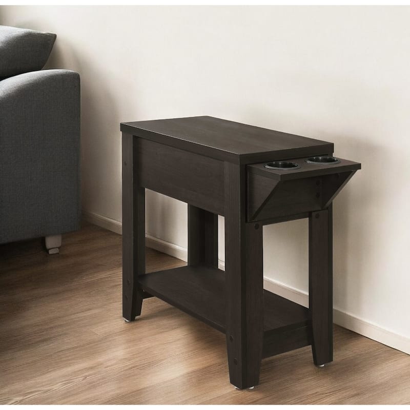 23 Inch Brown Wood End Table with Shelf for Living Room or Bedroom - 12” x 28.75” x 22.50”