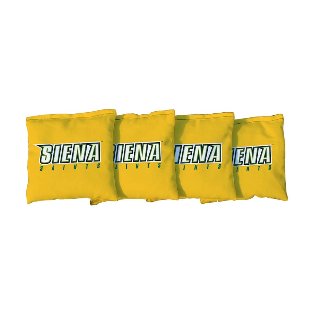 Siena College Saints Yellow Cornhole Bags