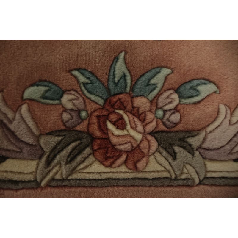 Hand Knotted Oriental 100% Wool Carpet Traditional Floral Oranges & Rust Art Deco Area Rug - 3' 2'' X 2' 0''