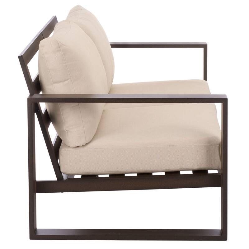 SAFAVIEH Outdoor Living Fash Aluminum Sofa - 76"W x 34"D x 30"H