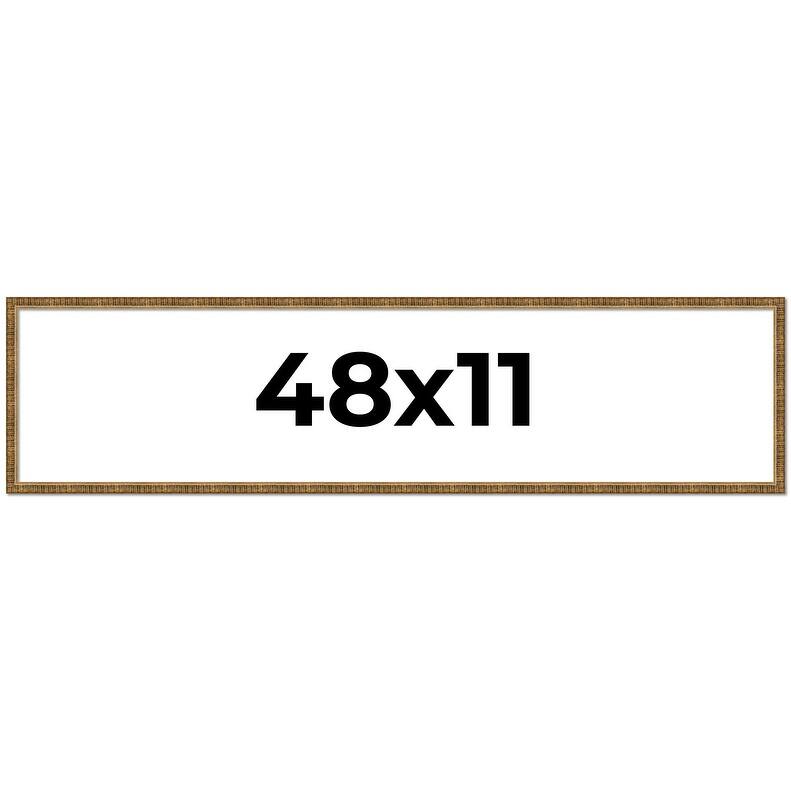 48x11 Frame Gold Solid Wood Picture Frame - Complete Modern Photo