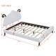 preview thumbnail 6 of 11, Full Size Upholstered Bed White Frame Platform Bed with Sheep-shaped Headboard for Toddler Kids Children Bed, Wood Slat Support