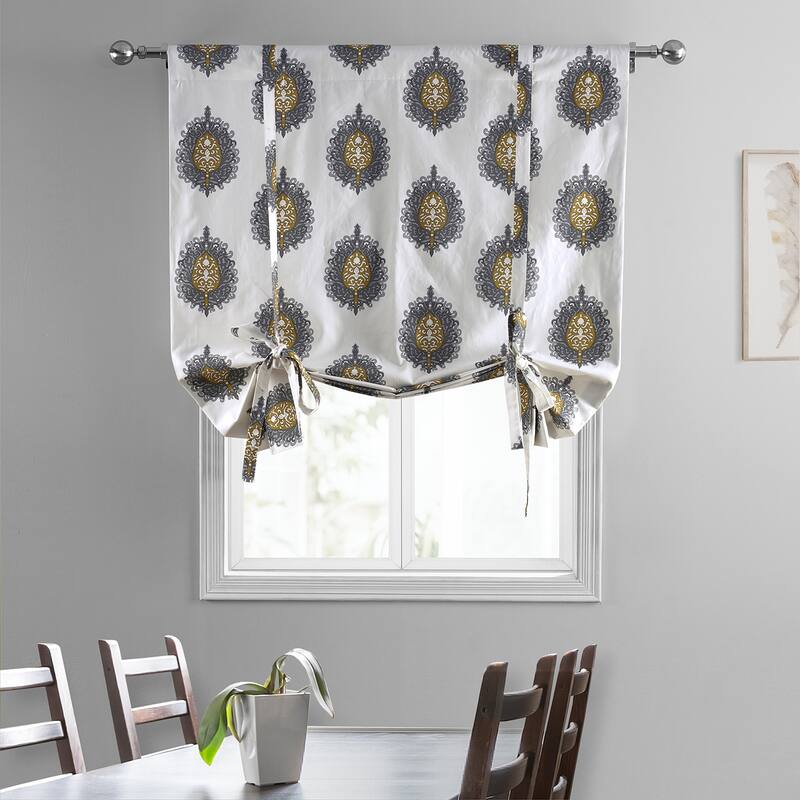 Exclusive Fabrics Mayan Printed Cotton Tie-Up Window Shade - 46 X 63