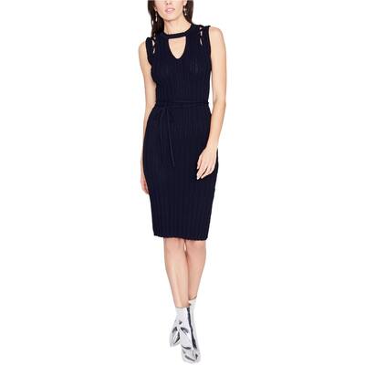 Rachel Roy Womens Keyhole Sweater Dress, Blue, Large