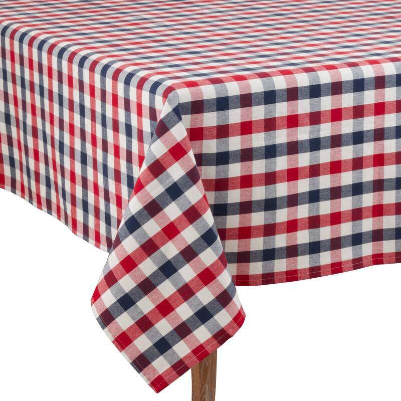 Cotton Tablecloth With Gingham Check Design