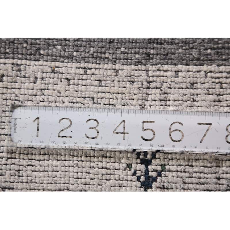 Tribal Gabbeh Indian Area Rug Hand-Knotted Grey Wool Carpet - 5'4" x 7'8"