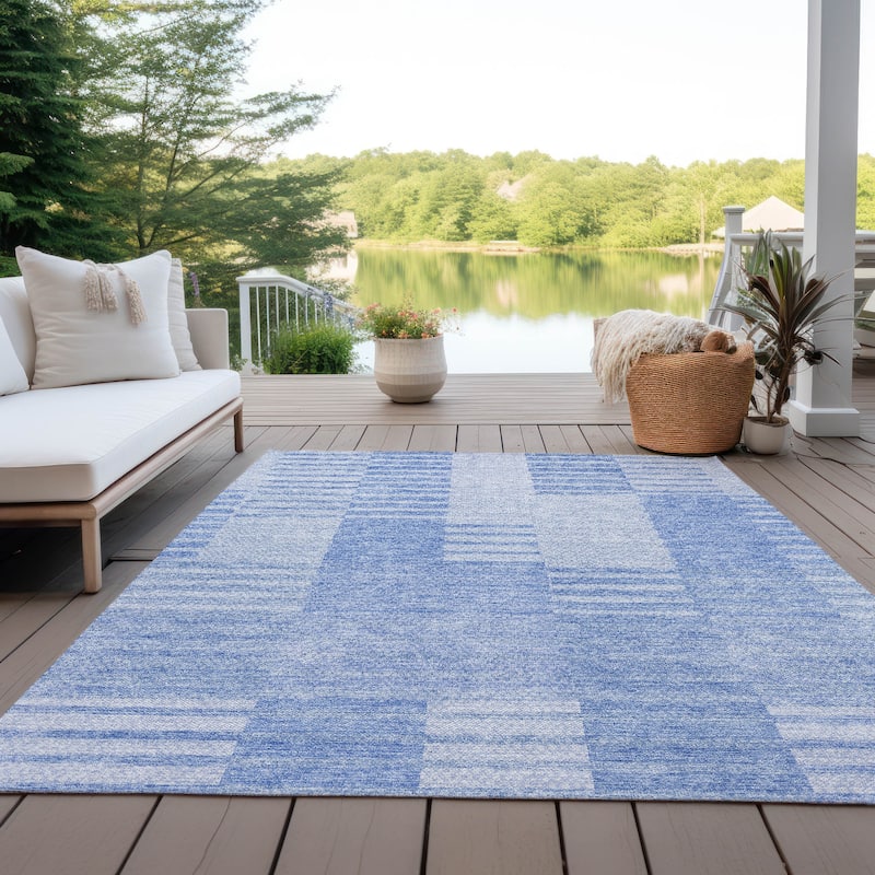 Machine Washable Indoor/ Outdoor Chantille Geometric Contemporary Rug