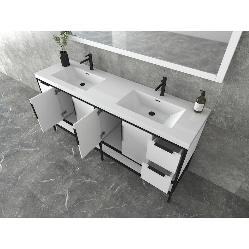 Maria 72" Freestanding Vanity with Reinforced Acrylic Sink