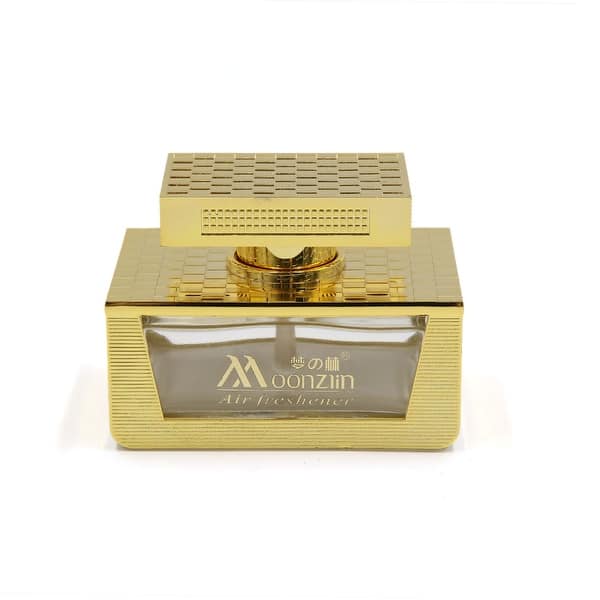 Gold Tone Rectangle Shaped Car Perfume Block Fragrance Diffuser Air