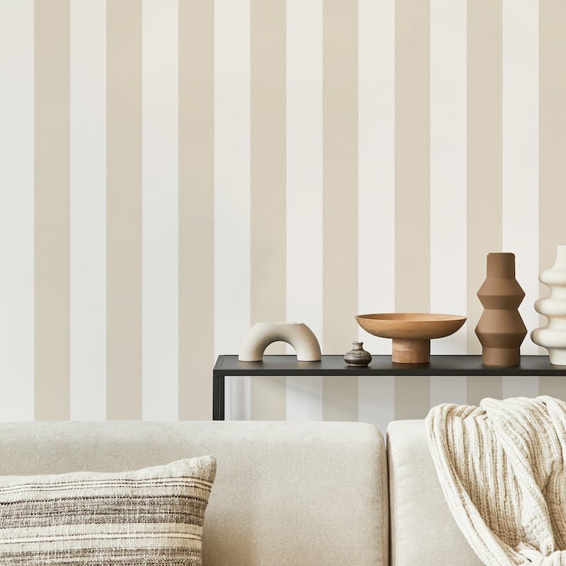 Fine Decor Tavish Neutral Stripe Wallpaper