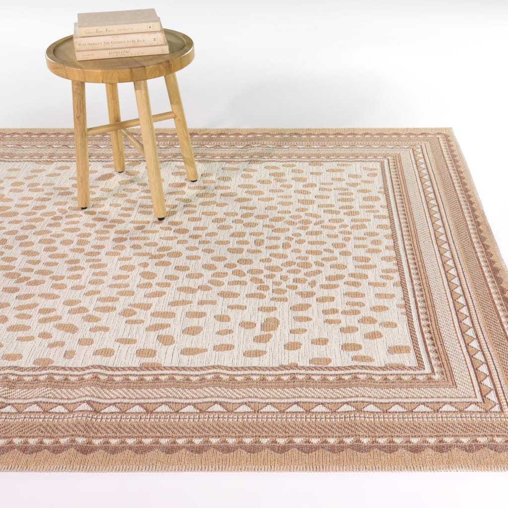 Amadeus Leopard Print Border Indoor/Outdoor Area Rug