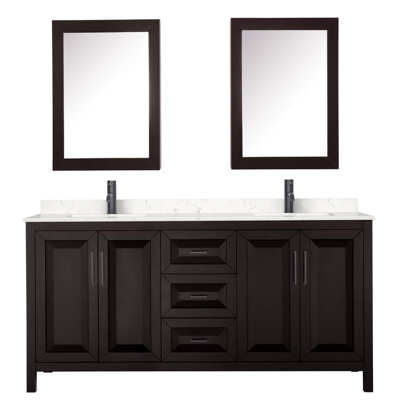 Wyndham Collection Daria 72" Free Standing Double Basin Vanity Set