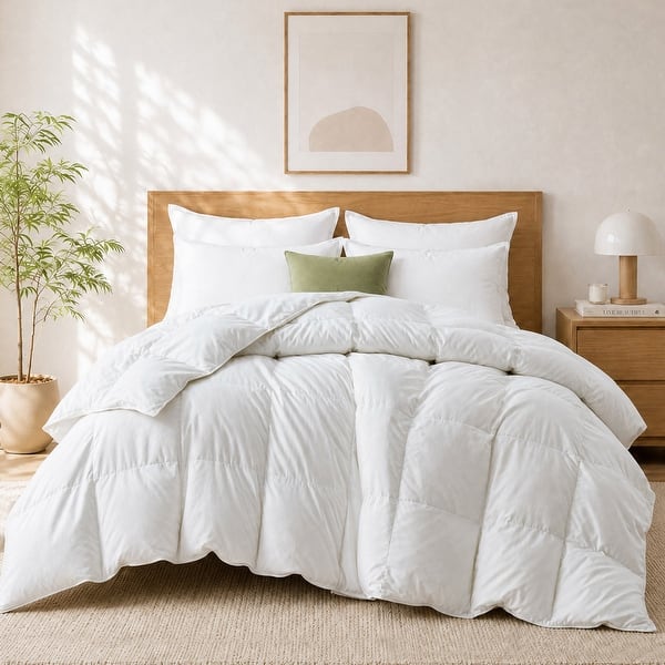 slide 2 of 79, All Season Lightweight & Medium Weight White Goose Feather Down Comforter Duvet Insert