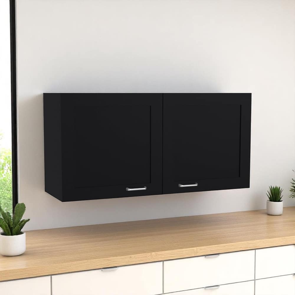 Modern Wall Cabinet with 2 Doors and Open Shelf, Wide Kitchen Storage Organizer, Bardolino Wood Look