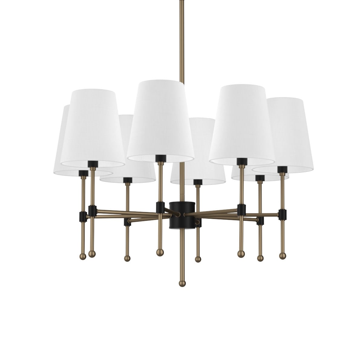 Park Harbor PHHL6088  Beatty 8 Light 32" Wide Chandelier with Fabric Shades (Polished Nickel) - Chandeliers For Bedrooms by Overstock.com