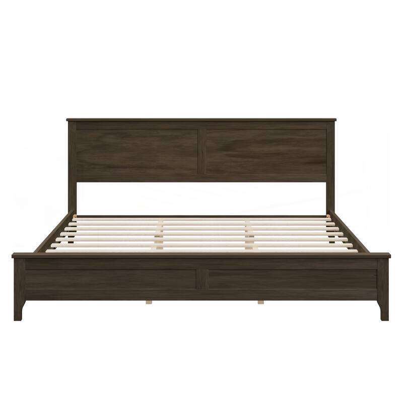 Modern Solid Wood King Size Platform Bed