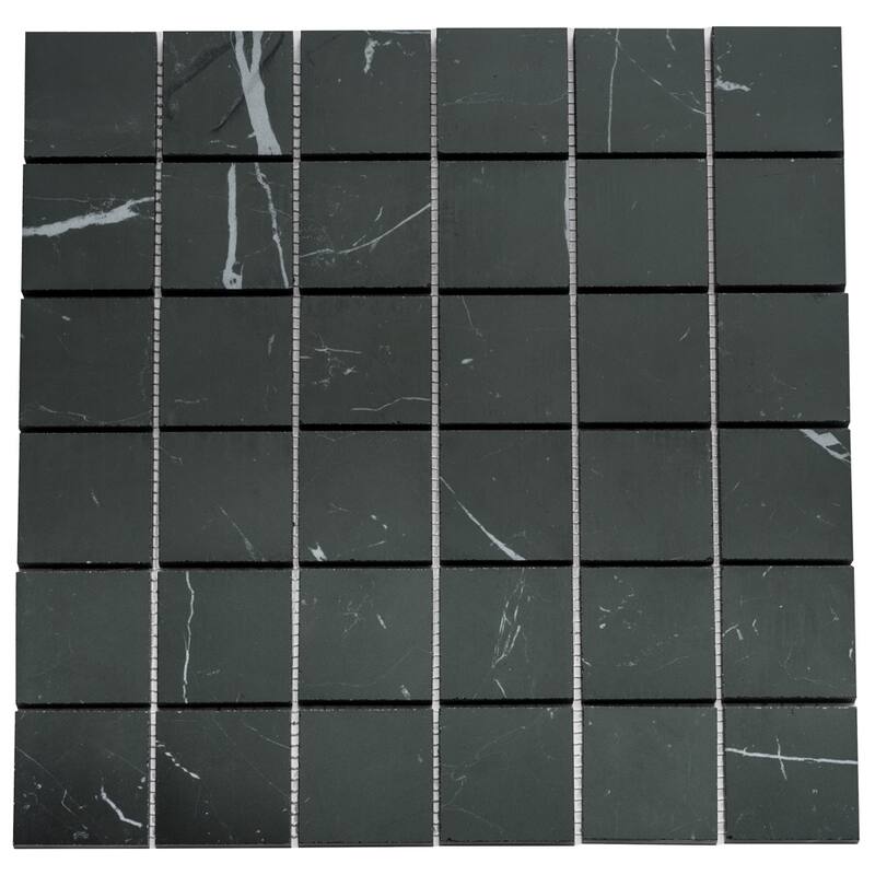 Penthouse 2x2 Matte Porcelain Grid Mosaic Tile - Floor, Wall, Backsplash - 1 Sheet (1 Sq. ft.) - Nero Marquina