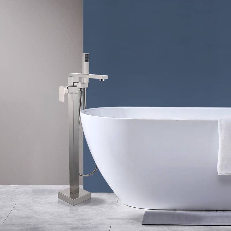 Topcraft Floor Mounted Bathtub Filler with Handheld Showerhead