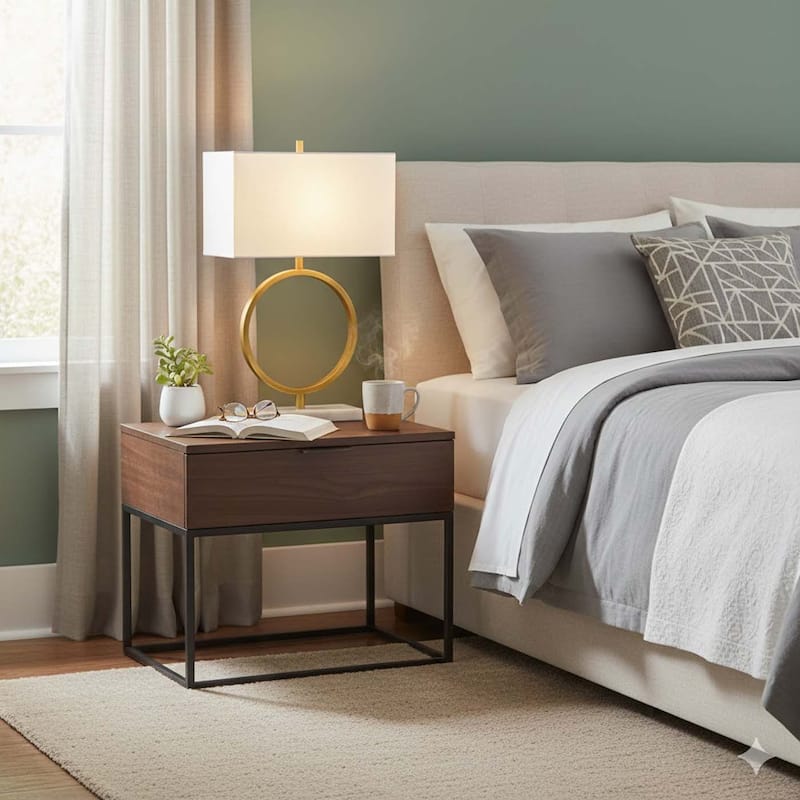 1-Light L17" White Boxed Shade Table Lamp with a Gold "O" Frame and a White Marble Base