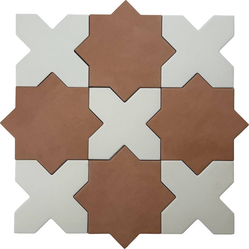 Seville 7" Star with 5" Cross Matte Porcelain Wall and Floor Tile (10.62 sq ft/case) - 68 Pack