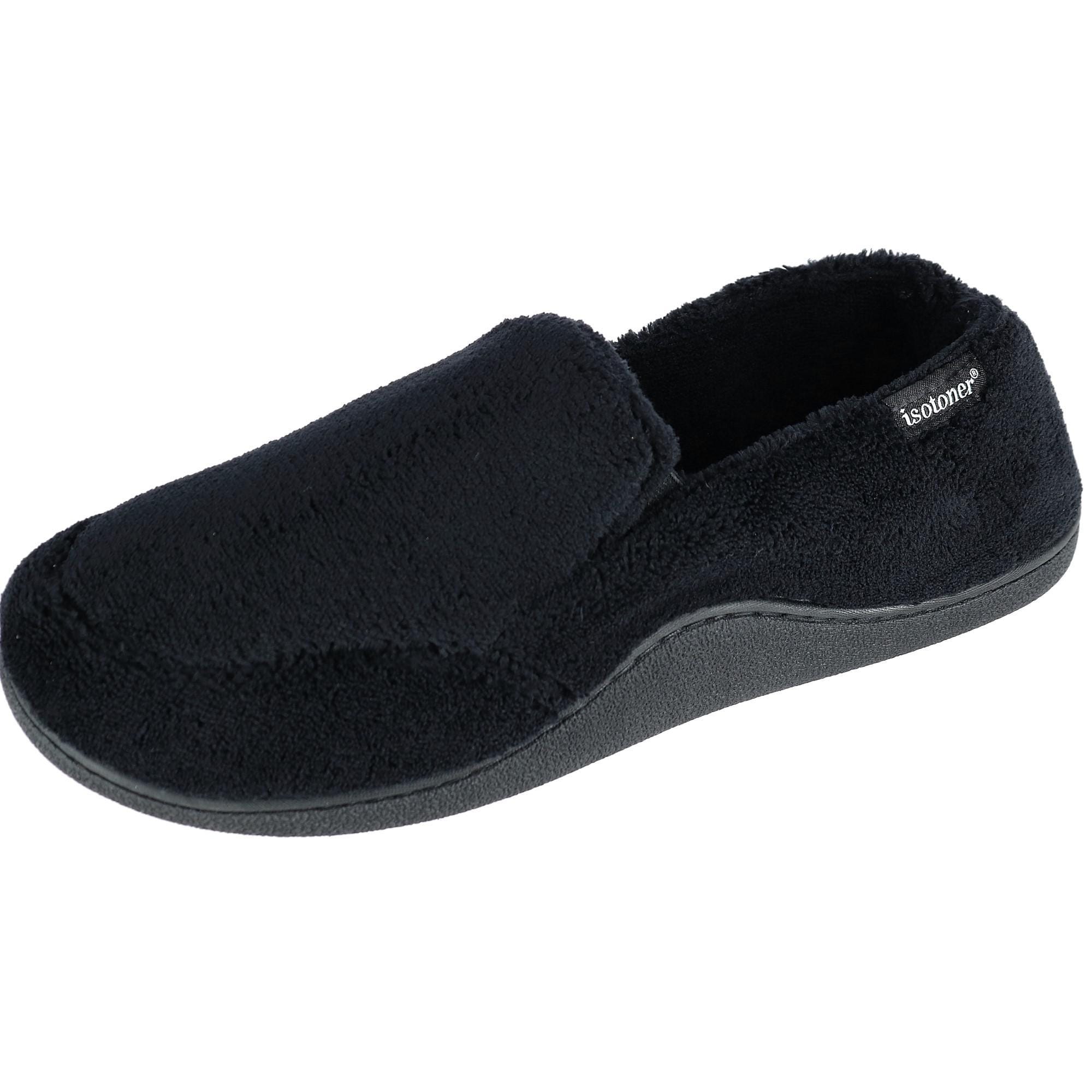 isotoner memory foam slippers mens