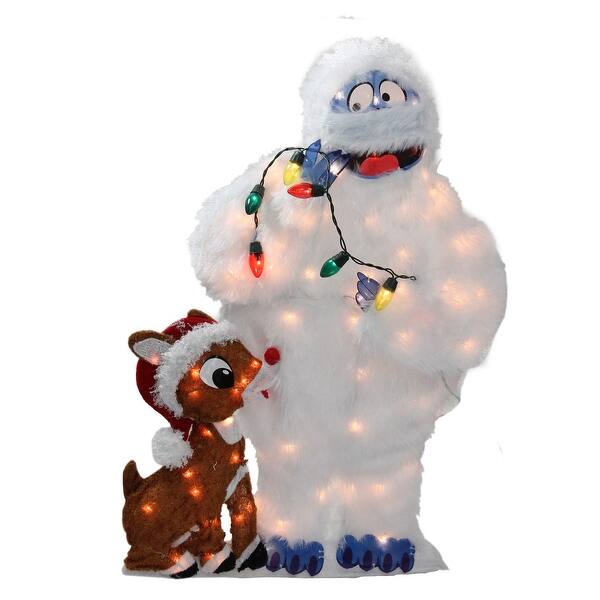 Shop 32 White And Brown Prelit Rudolph And Bumble 2d Christmas