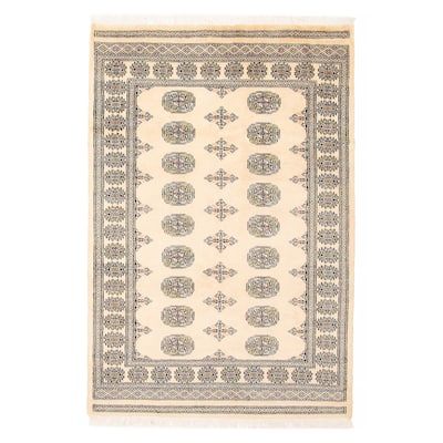 ECARPETGALLERY Hand-knotted Peshawar Bokhara Beige Wool Rug - 4'1 x 6'0