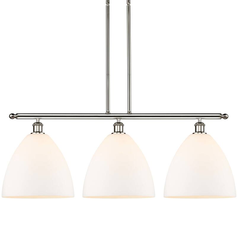 Innovations Lighting 516-3I-15-39 Bristol Linear Bristol Glass 3 Light - Polished Nickel / Matte White