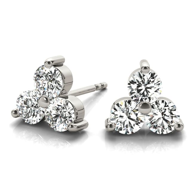 0.25ct Genuine Round Diamond 10k Yellow Gold 1//4ct Cluster Flower Stud Earrings