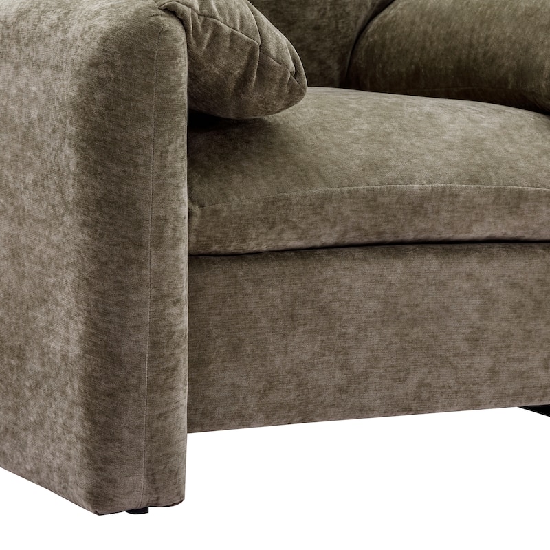 Contemporary Chenille Oversized Armchair with Wide Armrests by Harper&Bright Designs